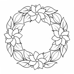 Wreath of Paradise Flowers Coloring Pages, Floral, Outline, Botanical, Nature, Tropical, Line Art, Printable