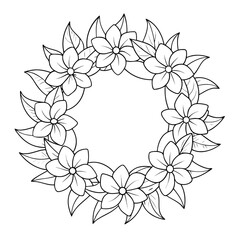 Wreath of Paradise Flowers Coloring Pages, Floral, Outline, Botanical, Nature, Tropical, Line Art, Printable