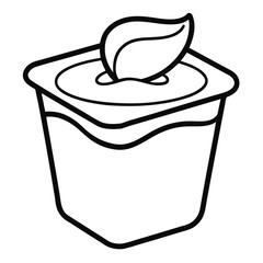 Yoghurt Pack Coloring Pages , Outline, Line Art, Printable, Food, Dairy, Snack, Cartoon