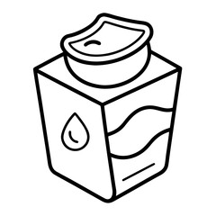 Yoghurt Pack Coloring Pages , Outline, Line Art, Printable, Food, Dairy, Snack, Cartoon