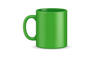 Empty bright green mug