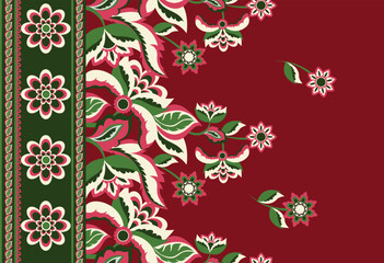 Seamless horizontal tribal pattern design. Hand draw ethnic pattern