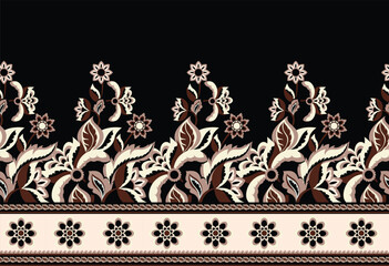 Seamless horizontal tribal pattern design. Hand draw ethnic pattern