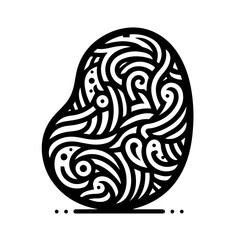 Abstract Black and White Swirl Pattern Design.