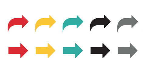 Fototapeta premium Colorful arrow set isolated on white background