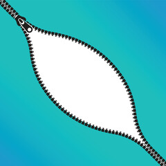 Opened Zipper Background Vector Design.