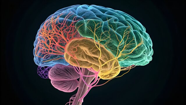 Visualization of schizophrenia &mdash; disrupted connectivity between prefrontal cortex and limbic system, multiple sensory channels overlapping