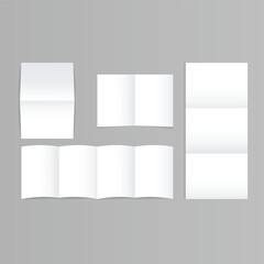 Realistic Folded Paper Icon Set Vector Design.