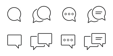 chat icon set. Speech bubble line icon vector