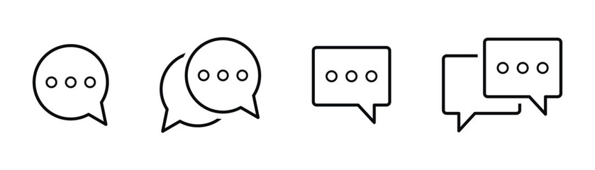 chat icon set. Speech bubble line icon vector