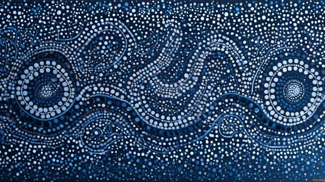 Aboriginal Dot Painting: Dynamic Flow of Water