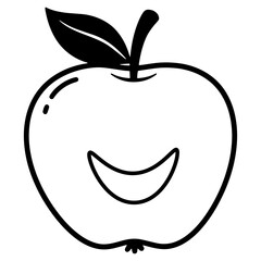 Obraz premium apple laugh or smile silhouette