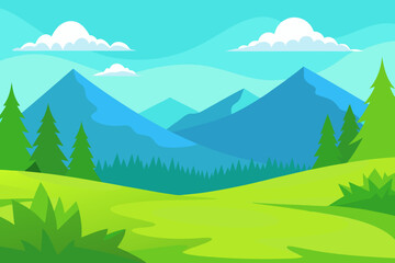 mountain landscape with trees