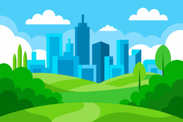 city landscape with trees