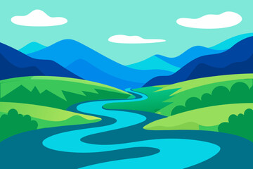 Obraz premium landscape with mountains and lake