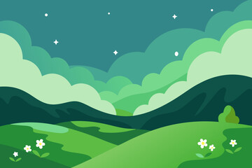 Obraz premium Create A Peaceful Vector Art Background Illustration Of Nature