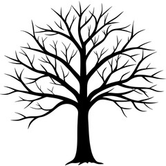 Obraz premium tree silhouette vector on white background 