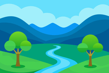 Obraz premium Beautifully Stylized Illustrative Background Scene For Digital Art