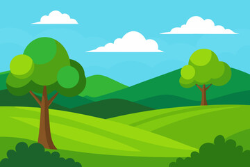 Fototapeta premium Lush Picturesque Countryside View Created Beautiful Natural Landscape