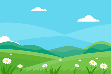 Fototapeta premium Serene Vector Art Background Scene Depicting Peaceful Natural Environment