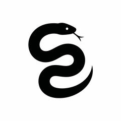 Naklejka premium Black Snake Silhouette Icon Design