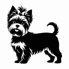 Cute Yorkie Dog Silhouette Illustration