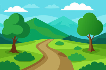 Fototapeta premium Enchanting Vector Art Illustration Expansive Magical Scenic Landscape
