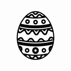 Decorative Easter Egg Outline Illustration