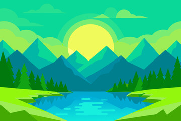 Artistic Blend Illustration 2D Cartoon Background Scene Creative Graphic