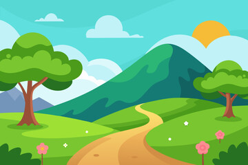 Obraz premium Cheerful Serene Outdoor Background Scene Peaceful Natural Environment Art