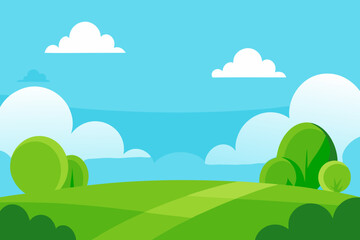 Fototapeta premium Cheerful 2D Cartoon Background Scene Playful Vibrant Illustration Design