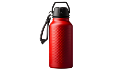 Stay hydrated with this vibrant red reusable water bottle promoting a healthy lifestyle and sustainability