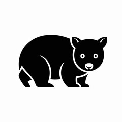 Obraz premium Wombat silhouette illustration on white background, animal