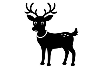 Fototapeta premium Isolated vector illustration of a wild deer or reindeer silhouette with antlers, perfect for nature, hunting, or Christmas designs