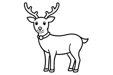 Obraz premium 🦌 A captivating vector silhouette illustration of a wild deer with majestic antlers, perfect for nature and Christmas designs