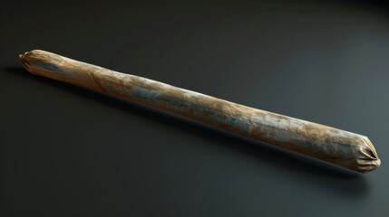 A close-up shot of a rolled herbal cigarette showcasing intricate details of its paper and filling, ideal for illustrating relaxation and natural lifestyles in stock images.
