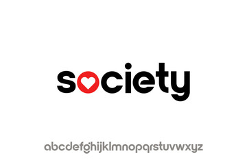 Society Wordmark with Red Heart Icon for Love