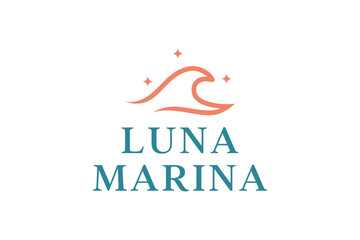 Luna Marina nautical logo design