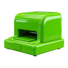 Bright Green Modern Printer Device Technology Gadget, isolated on transparent background, perfect cutout, PNG