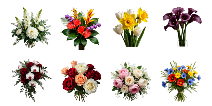 Elegant floral bouquets arrangement for special occasions and celebrations