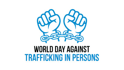 Obraz premium World Day Against Trafficking in Persons symbol with chained fists advocating for freedom and justice