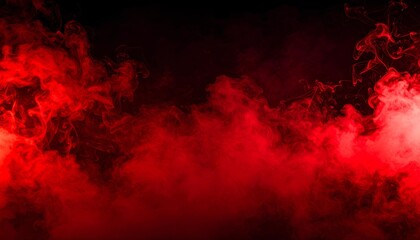 Artificial magic smoke in red light against a black background, mystical energy texture with glowing flame, abstract motion pattern, futuristic flow, dynamic art, cool design backdrop