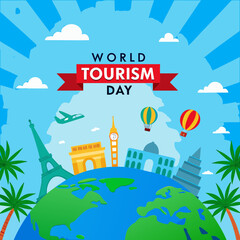 World Tourism Day Poster Vector Illustration