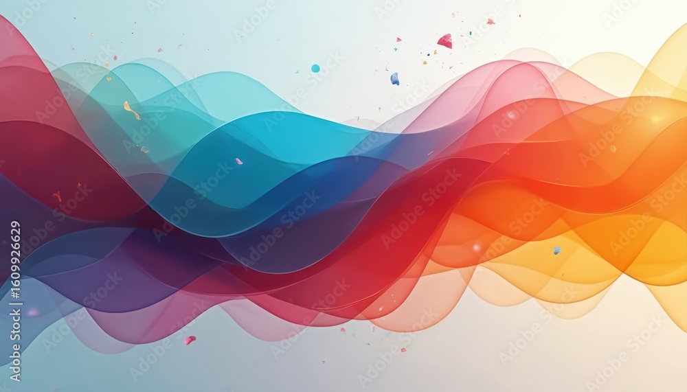Poster dynamic overlapping colors create fluid motion, suggesting diverse identities, experiences. minimali