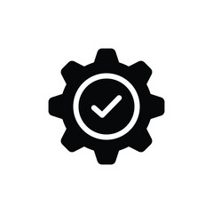 gear with checkmark icon vector