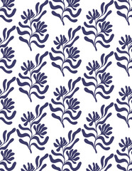 Vector seamless pattern with floral elements. Vintage style. For textile, branding, design, background and wallpapers. 