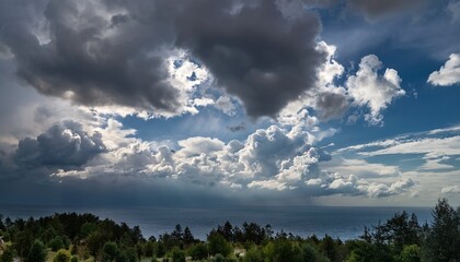 timelapse of overcast sky with dynamic cloud formations and bright atmosphere