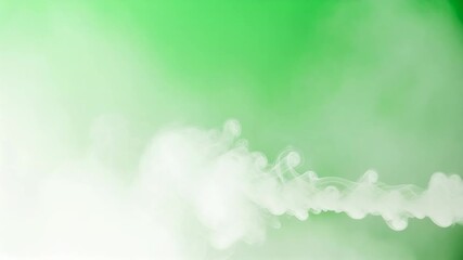 Wispy white smoke or fog drifts across a soft green gradient background, creating an ethereal and abstract atmosphere - Powered by Adobe
