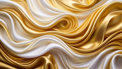 Fototapeta premium elegant swirling golden and white fabric texture for background