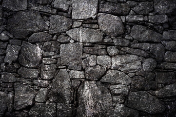 Dark Gray Stone Wall Texture, his high-resolution image features a dark gray stone wall with a rugged, natural texture. The stones are tightly arranged, offering a sense of strength and solidity.